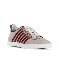 graue Leder niedrige Sneakers von DSQUARED2