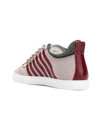 graue Leder niedrige Sneakers von DSQUARED2