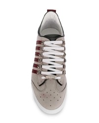 graue Leder niedrige Sneakers von DSQUARED2