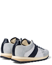 graue Leder niedrige Sneakers von Maison Margiela