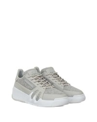 graue Leder niedrige Sneakers von Giuseppe Zanotti