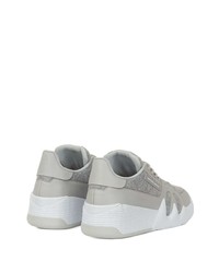 graue Leder niedrige Sneakers von Giuseppe Zanotti