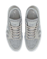 graue Leder niedrige Sneakers von Giuseppe Zanotti