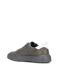 graue Leder niedrige Sneakers von Philippe Model