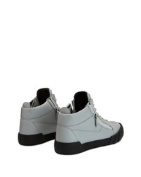 graue Leder niedrige Sneakers von Giuseppe Zanotti