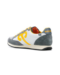 graue Leder niedrige Sneakers von Wushu