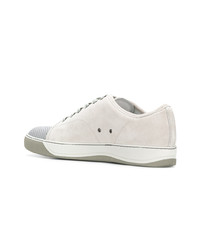 graue Leder niedrige Sneakers von Lanvin