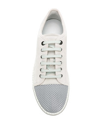 graue Leder niedrige Sneakers von Lanvin