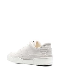 graue Leder niedrige Sneakers von Isabel Marant