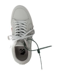 graue Leder niedrige Sneakers von Off-White