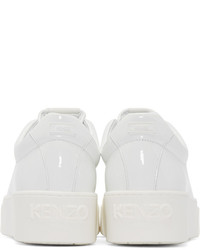 graue Leder niedrige Sneakers von Kenzo