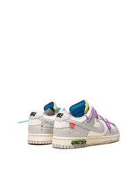 graue Leder niedrige Sneakers von Nike