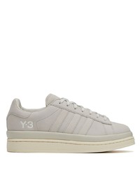 graue Leder niedrige Sneakers von Y-3