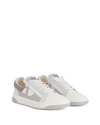 graue Leder niedrige Sneakers von Giuseppe Zanotti