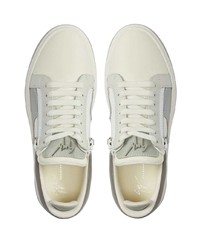 graue Leder niedrige Sneakers von Giuseppe Zanotti