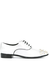 graue Leder Oxford Schuhe von Giuseppe Zanotti Design