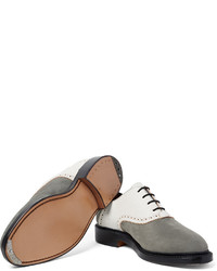 graue Leder Oxford Schuhe von Thom Browne