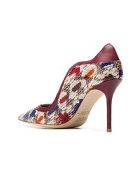 graue Leder Pumps mit Schlangenmuster von Malone Souliers