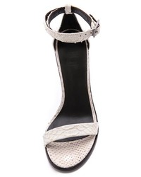 graue Leder Sandaletten mit Schlangenmuster von Tibi