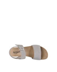 graue Leder Sandaletten von Softclox