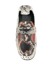 graue Leder Slipper mit Schlangenmuster von Isabel Marant