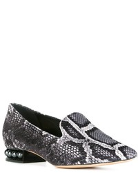 graue Leder Slipper von Nicholas Kirkwood