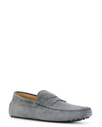 graue Leder Slipper von Tod's