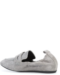 graue Leder Slipper von Lanvin