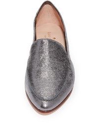 graue Leder Slipper von Kate Spade