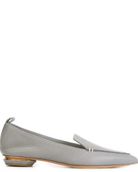 graue Leder Slipper von Nicholas Kirkwood