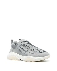 graue Leder Sportschuhe von Amiri