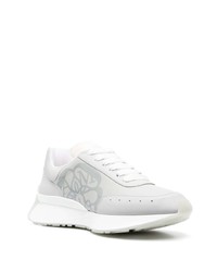 graue Leder Sportschuhe von Alexander McQueen