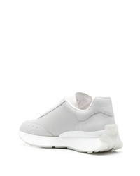 graue Leder Sportschuhe von Alexander McQueen