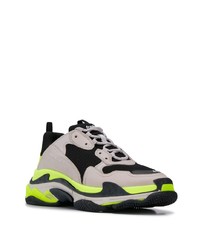 graue Leder Sportschuhe von Balenciaga