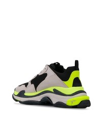 graue Leder Sportschuhe von Balenciaga