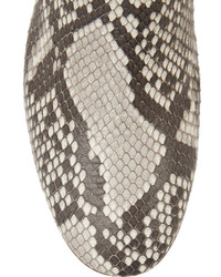 graue Leder Stiefeletten mit Schlangenmuster von Gianvito Rossi