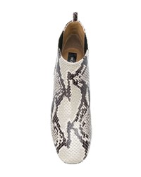 graue Leder Stiefeletten mit Schlangenmuster von Marc Jacobs