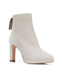 graue Leder Stiefeletten von Stuart Weitzman