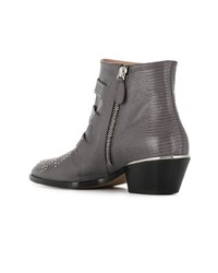 graue Leder Stiefeletten von Chloé