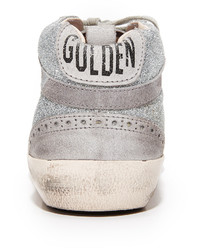 graue Leder Turnschuhe mit Sternenmuster von Golden Goose Deluxe Brand