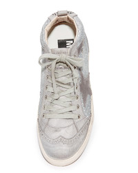 graue Leder Turnschuhe mit Sternenmuster von Golden Goose Deluxe Brand