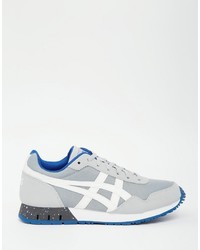 graue Leder Turnschuhe von Asics