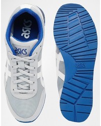 graue Leder Turnschuhe von Asics