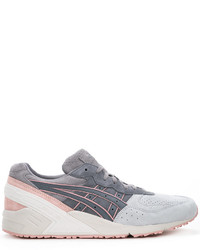 graue Leder Turnschuhe von Asics