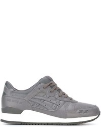 graue Leder Turnschuhe von Asics