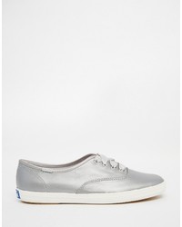 graue Leder Turnschuhe von Keds