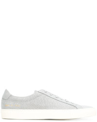 graue Leder Turnschuhe von Common Projects