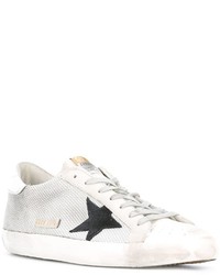 graue Leder Turnschuhe von Golden Goose