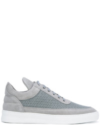 graue Leder Turnschuhe von Filling Pieces