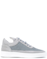 graue Leder Turnschuhe von Filling Pieces